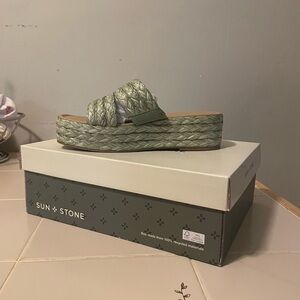 Sun + Stone Women's Olive Espadrille Sandals